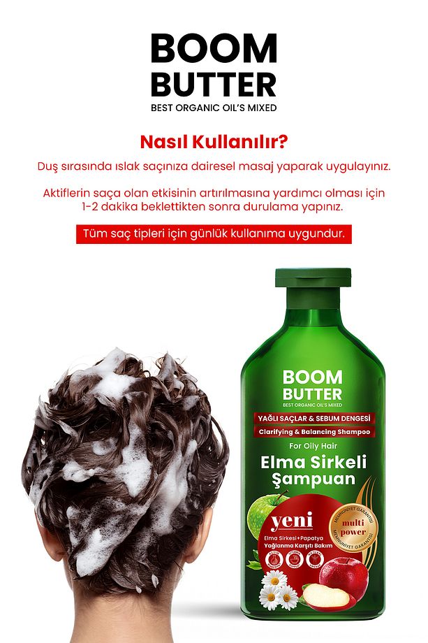 Yağlanma Karşıtı Elma Sirkeli Şampuan 400 ML - 5