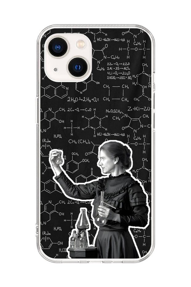 Clear Case for iPhone 15 Plus Compatible Marie Curie Design