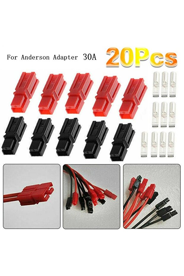 5 Pairs 30 Amp Power Pole Red Black Connectors Plugs Marine Power Connector Copper Terminals