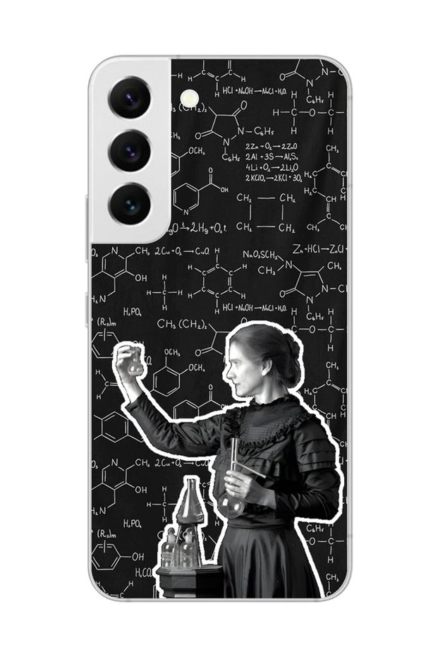 Samsung Galaxy S22 Compatible Transparent Case Marie Curie Design