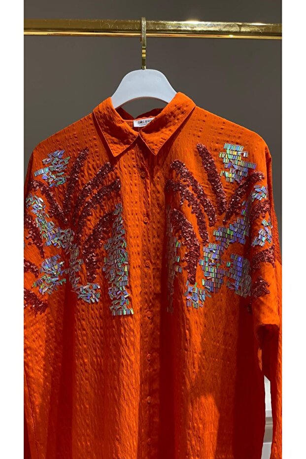 Gömlek-OVERSİZE - Narçiçeği - 2