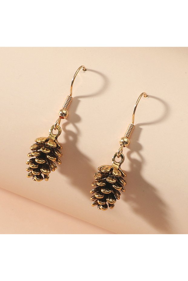 A2 Simple Fashion Vintage Earrings Necklace For Women Pine Nut Plant Specimen Ear Stud Necklace Pine