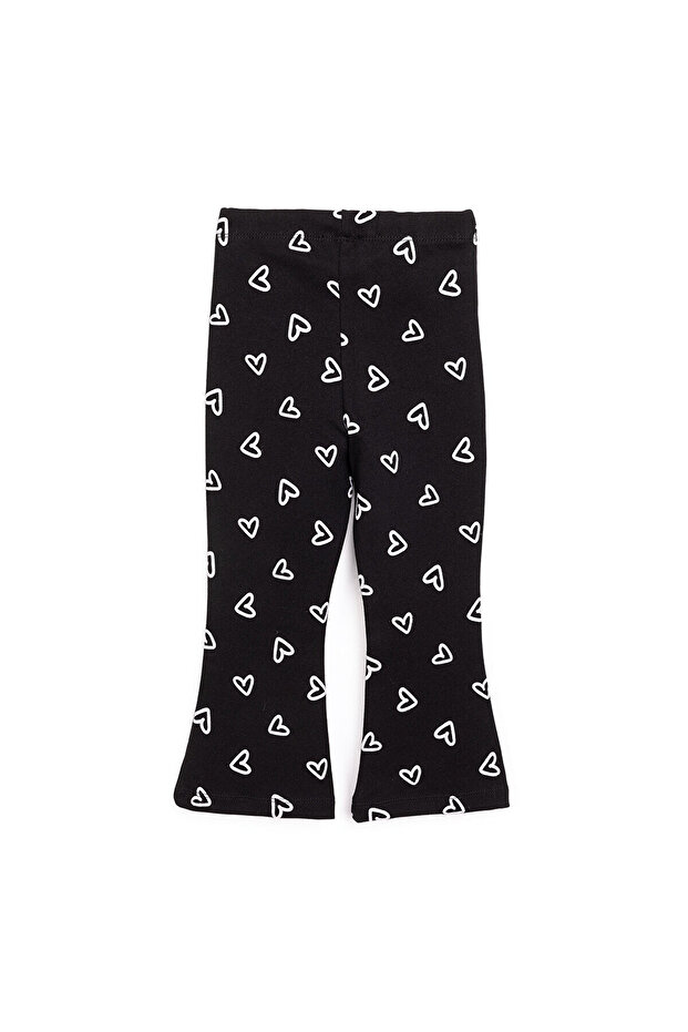 HelloBaby Basic Kız Kalp Desenli İspanyol Paça Tayt Kız Bebek - 2