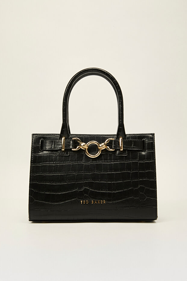 Kroko-Handtasche mit Schnallendetail - 1