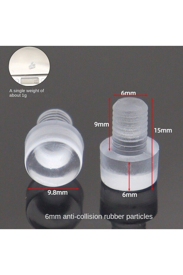 6mm-20pcs 20Pcs Clear Embedded Furniture Bumper Table Chair Leg Feet Bottom Glide Slide Pad Floor P