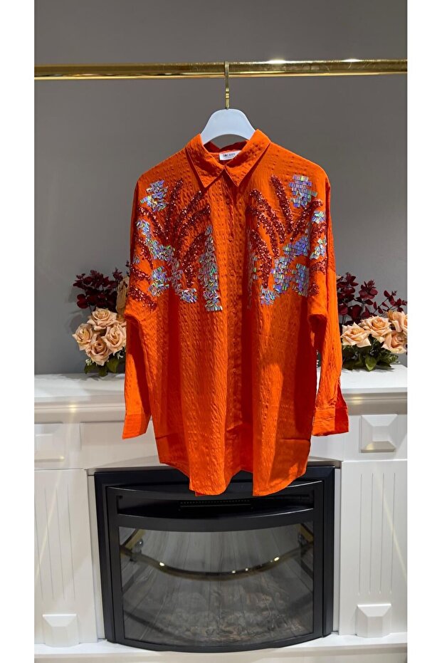 Gömlek-OVERSİZE - Narçiçeği - 3