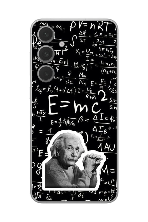 حافظة شفافة متوافقة مع هاتف Samsung Galaxy S24+ بتصميم ألبرت أينشتاين