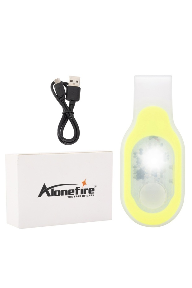 Li-Polymer Battery Yellow White light USB Charging Safety Soft Silicone Running Outdoor Work Child L