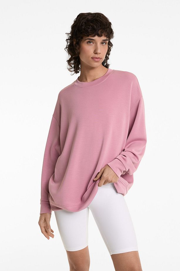 Modal içeren soft touch uzun sweatshirt - 5