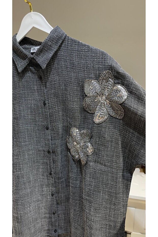 Gömlek-OVERSİZE - Füme - 5