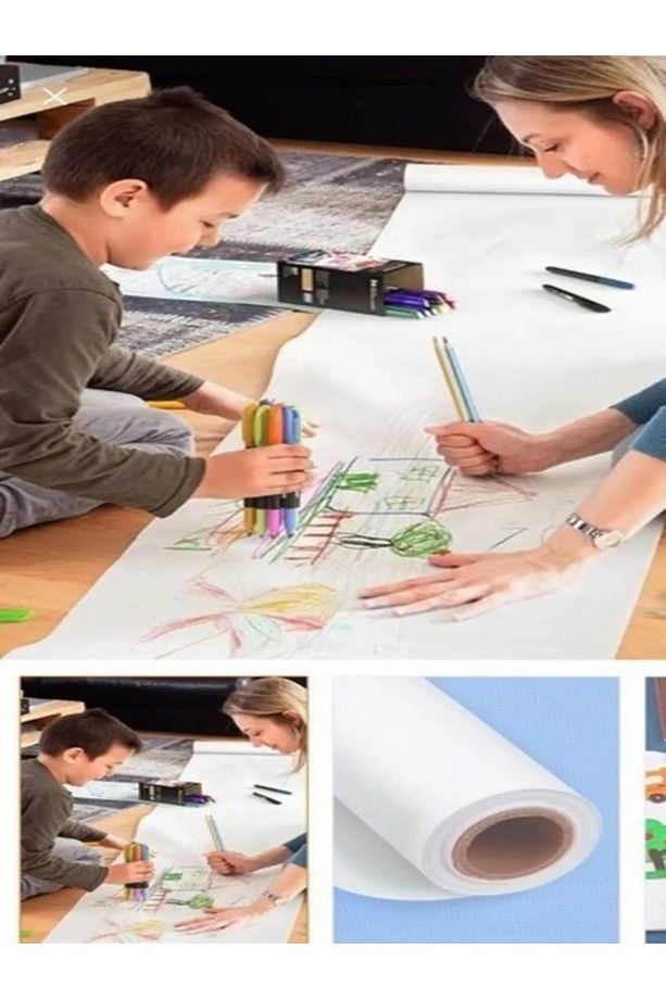 Rulo Resim Kağıdı 1 Adet Genişlik 45 cm Uzunluk 30 Metre Resim Masası  Uyumlu  Plotter - 4