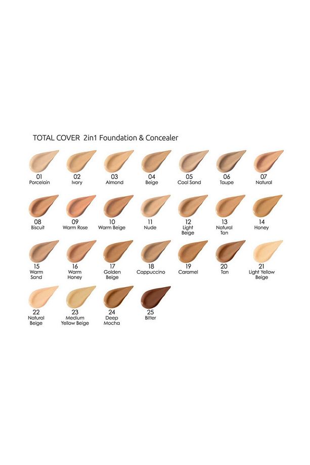 Total Cover 2in1 Foundation 01 Porcelain Fondöten & Kapatıcı 30 ml - 3