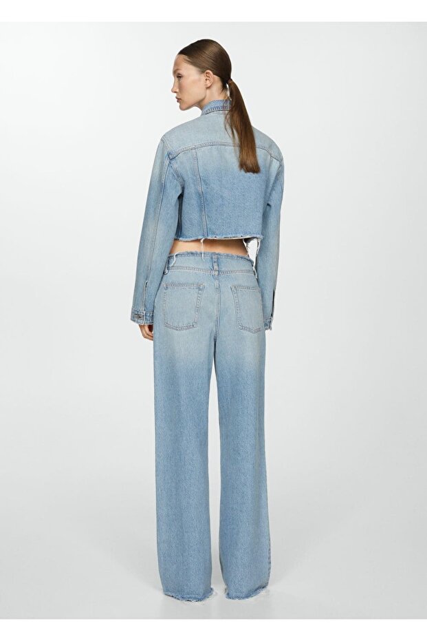 Dikişsiz denim mont - 4