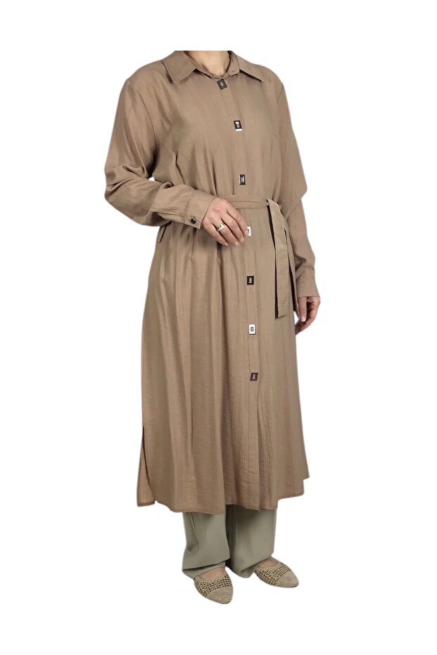 Women's Tunic with Front Belt and Belt