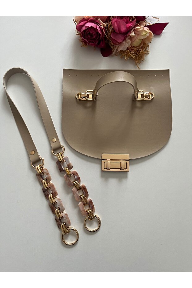 Faux Leather Cover, Acrylic Hanger Kit for Knitting Bags