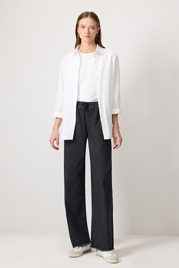 Denim Pants with Elastic Waist