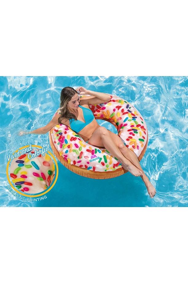 Intex Şekerlemeli Donut Havuz Ve Deniz Simiti Set 117 Cm Pompa Ve Gözlük Hediye - 1