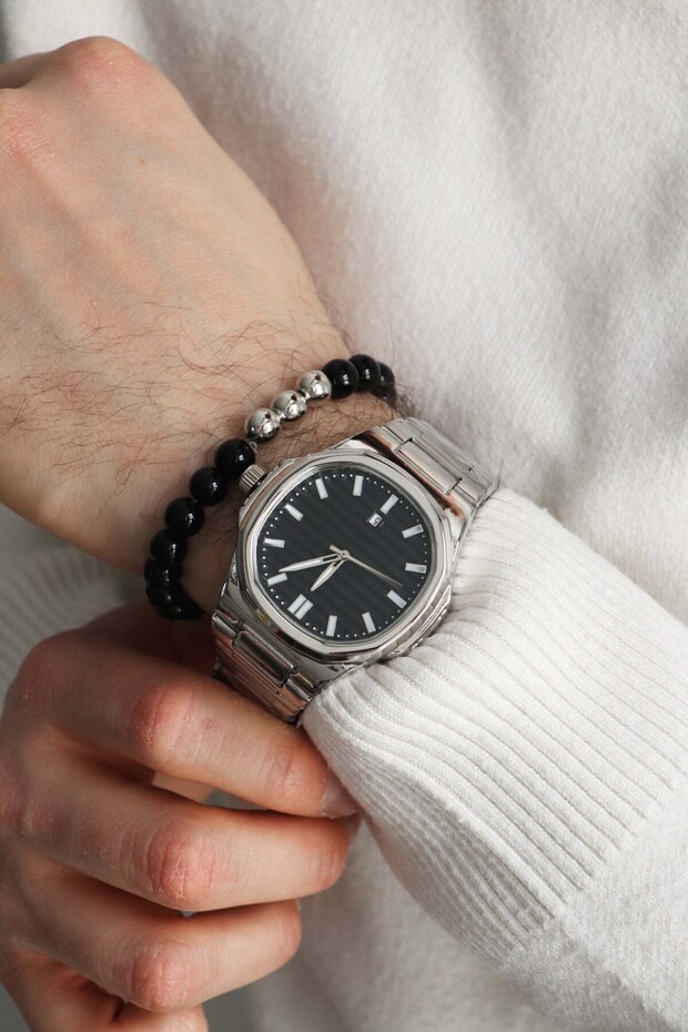 Siah Dial Steel Men's Watch