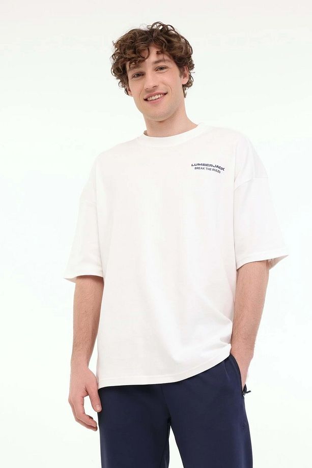 ML FRANCO 11FF10 5FX OVERSİZE T-SHIRT - EKRU - M - ST08070-EKRU-M - 1