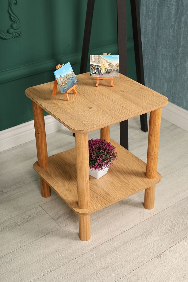 Vivo Yan Sehpa: Minimalist Mdf'lam Ve Ahşap Ayak Tasarım Modern - 4