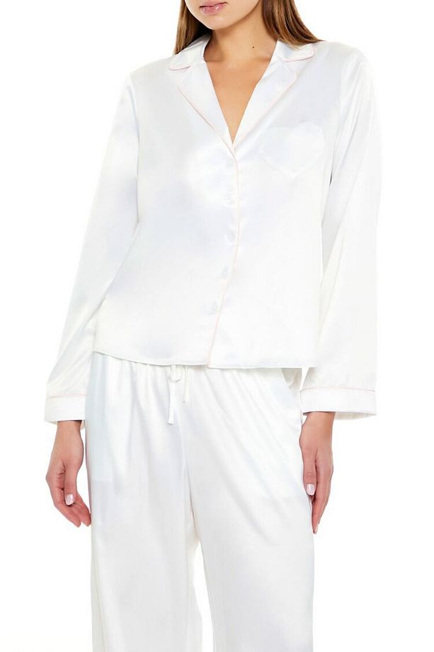 Kalp Cepli Gömlek ve Pantolon Pijama Takımı - 1