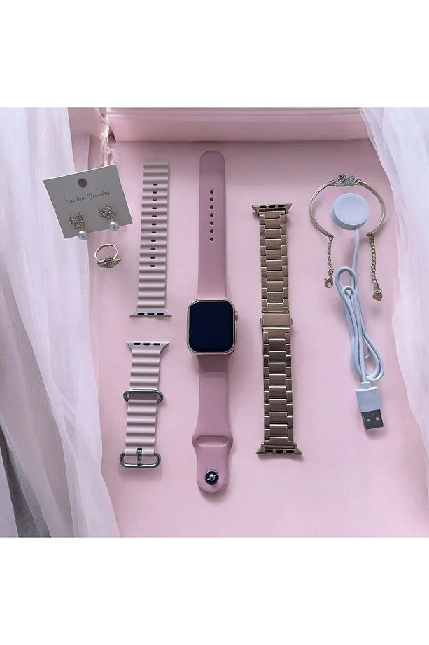Akıllı Saat Smart Watch  3 Farklı Kordon Ve Aksesuar Seti Hediyelik Sevgililer Günü Yılbaşı - 2