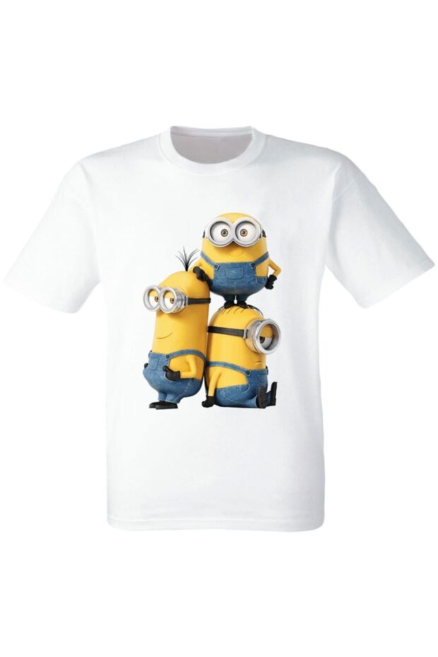 تيشيرت أبيض مطبوع عليه Minions