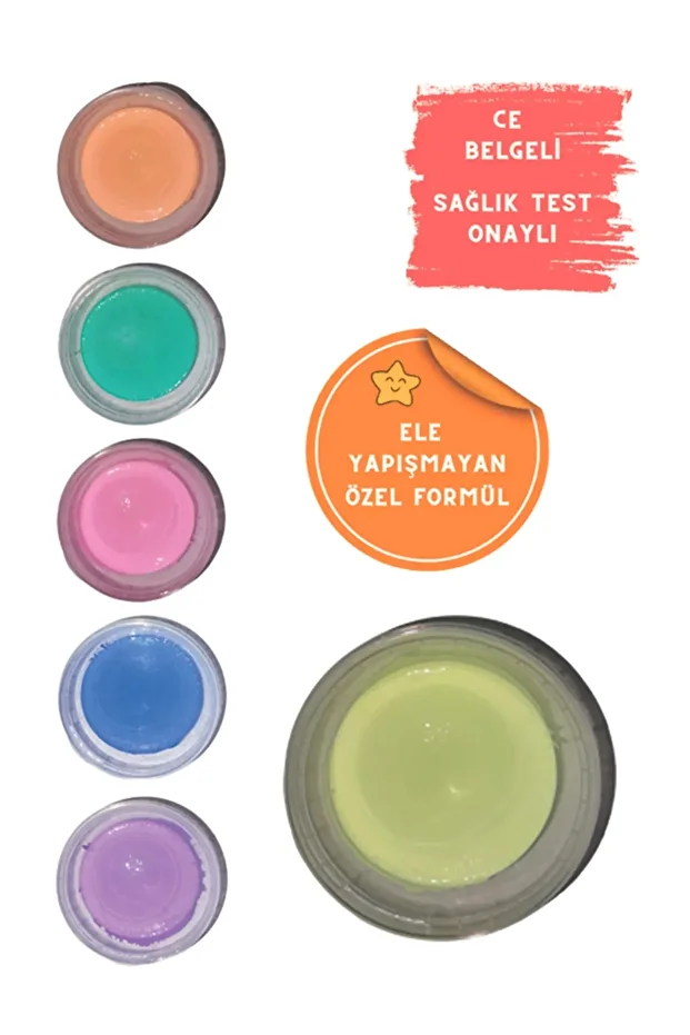Pofuduk Köpüklü Hazır Slime 6'lı Set, Ele Yapışmaz Hazır Slime Ve Köpük - 6'lı Hazır Slime - 2