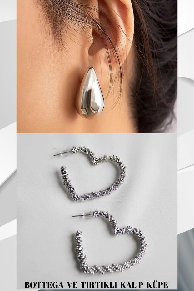Sun Figure Earrings and Steel Triple Hoop Earrings Double Earrings Set