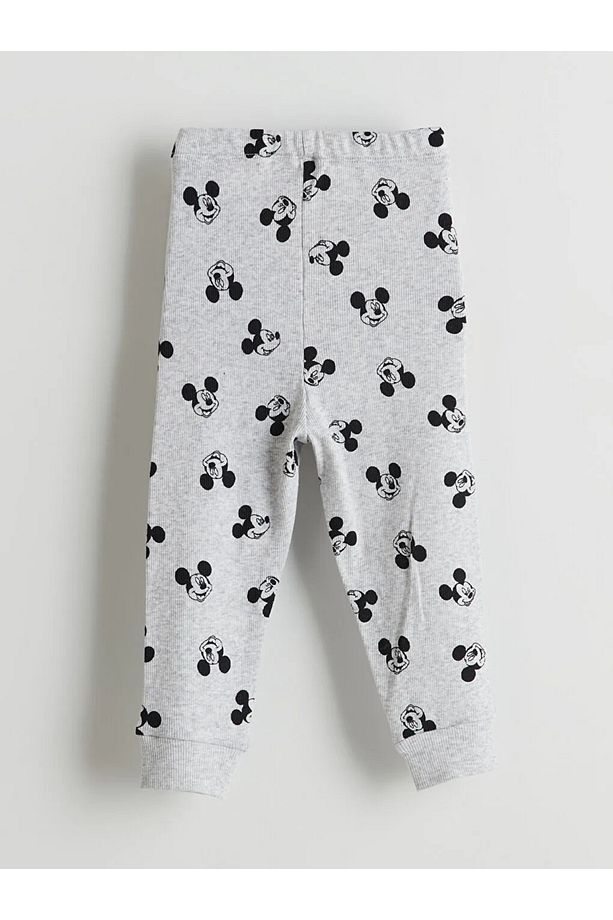 Gri Mickey Mouse Baskılı Erkek Bebek Pijama Takımı - 5