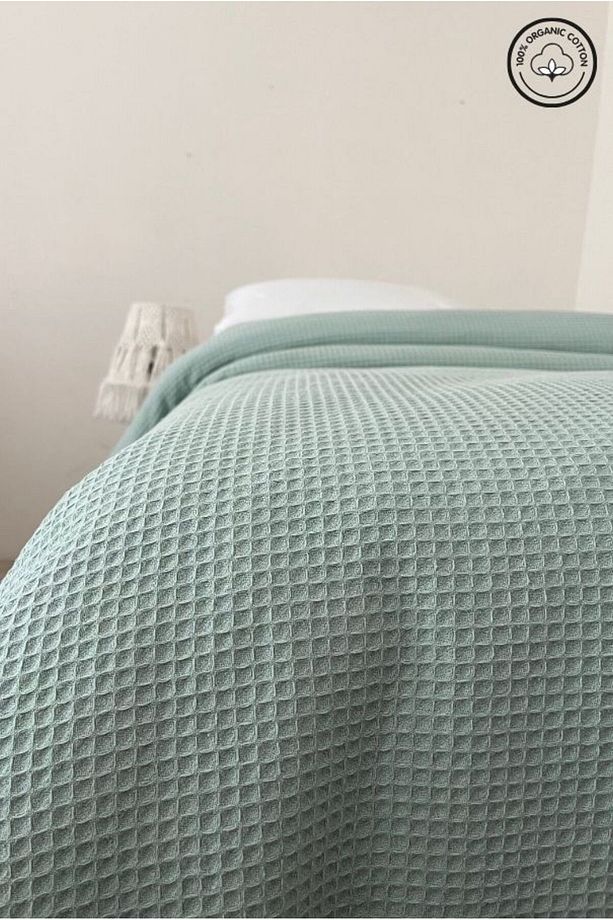 Pike Tek Kişilik %100 Pamuk Waffle Desenli Yatak Örtüsü Otel Tipi Lüx Pike - 6