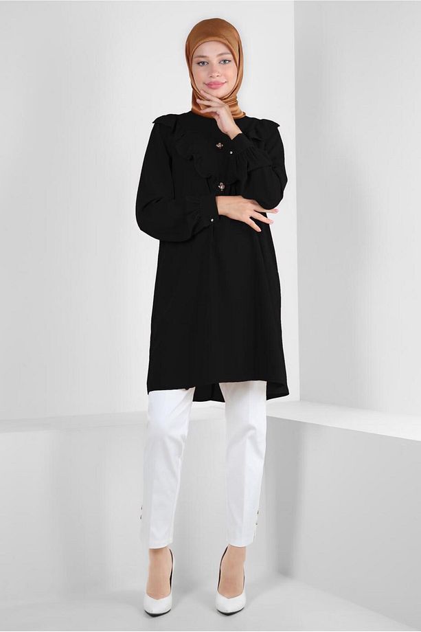 FIRFIR DETAYLI TAŞLI TUNİK 43772 - 1