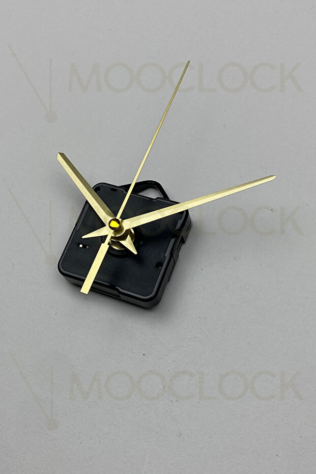 MOOCLOCK Saat Mekanizması, Akar SESSİZ Duvar Saati Mekanizma, 14 Mm şaft, Akrep-Yelkovan-Saniye-(Askılı)KISA