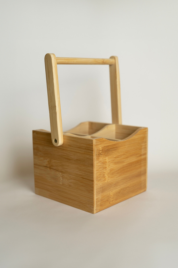 4 Compartment Root Bamboo Square Sampler 5417 - 2