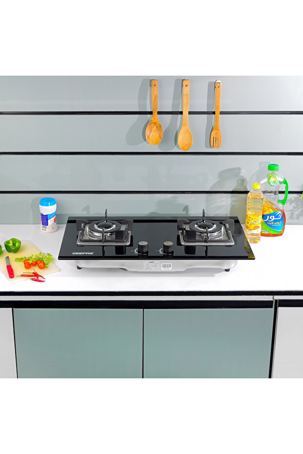 2 IN 1 Built In Gas Hob Double Burner Gas Stove with Sabaf Burners| Auto Ignition System GGC31018