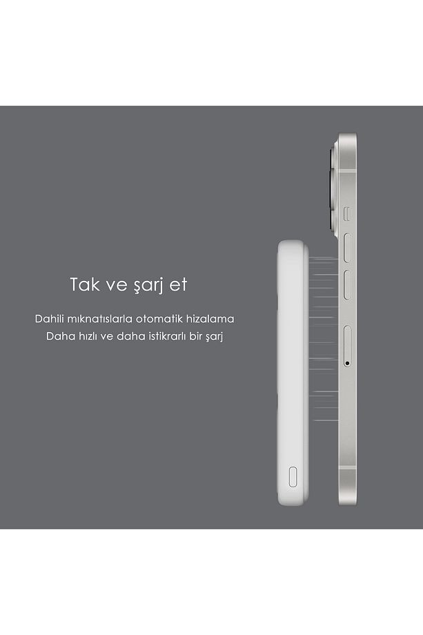 Magsafe Powerbank 7000mah 20w Hızlı Şarj Standlı Ve Taşınabilir Iphone Ve Android Uyumlu - 5