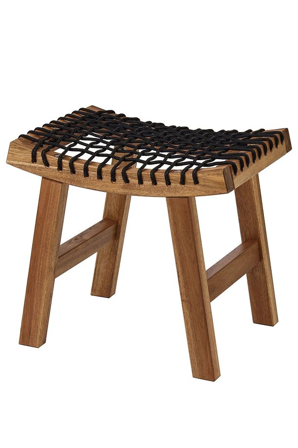 İpli Ahşap Tabure İç Dış Mekan Tabure 48x35x43cm BC013 - 2