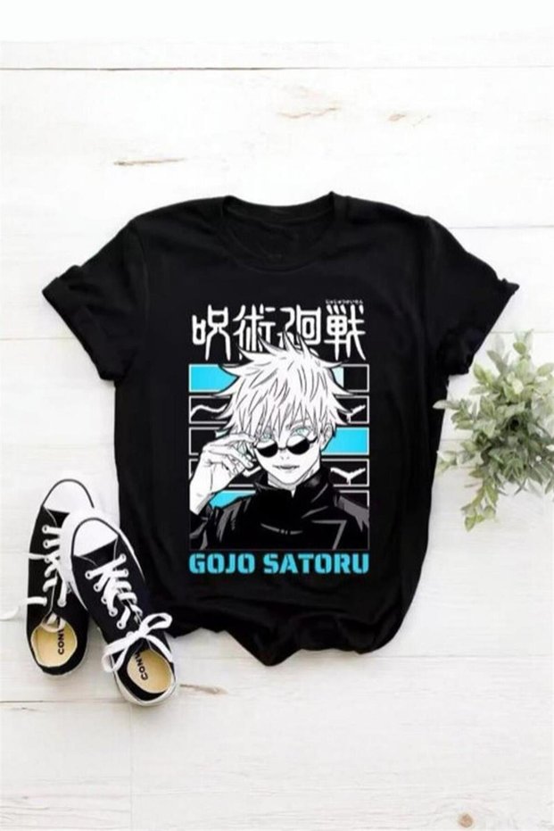 Black Anime Jujutsu Kaisen Gojo Satoru Unisex T-Shirt