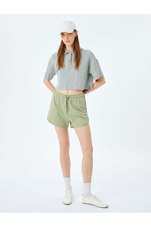 Beli Bağcıklı Oversize Mini Şort - 2