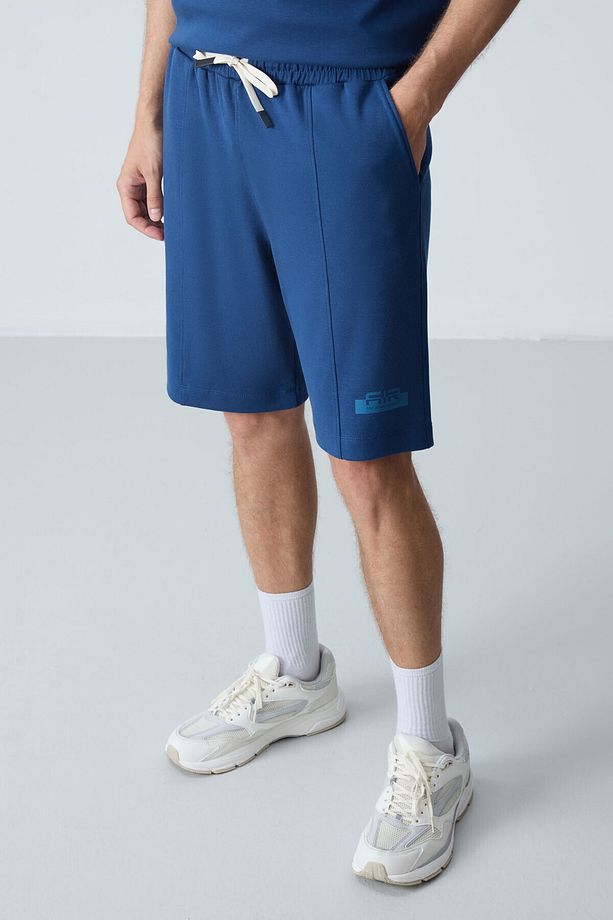 Parlament Pamuklu Kalın Yumuşak Dokulu Oversize Fit Basic Erkek Şort Takım - 85259 - 4
