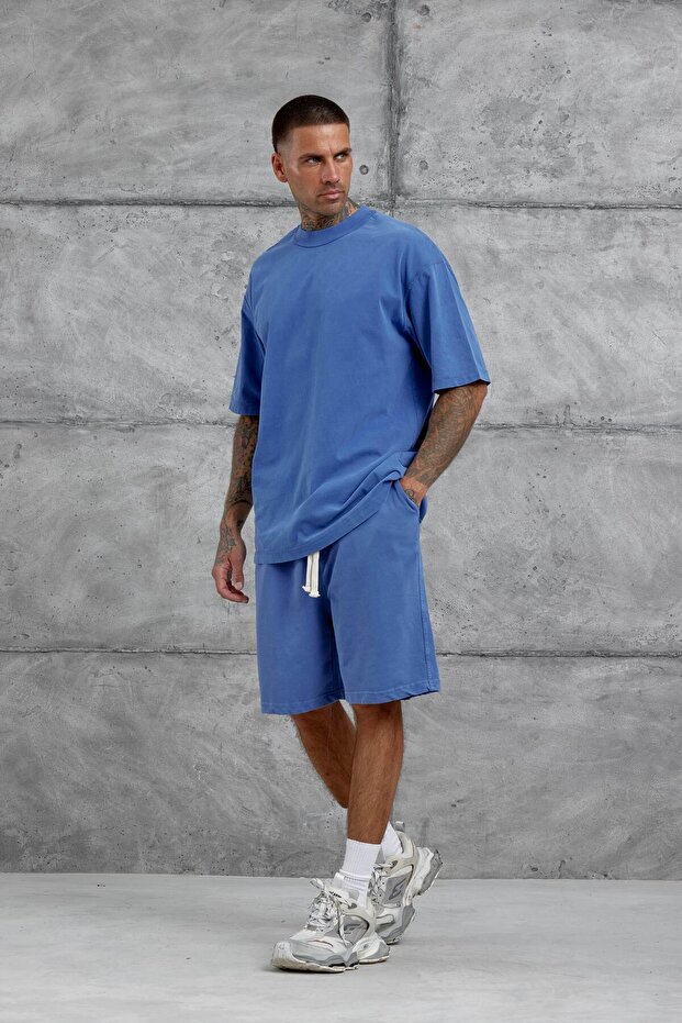 Blue Basic Oversize Tshirt - 7