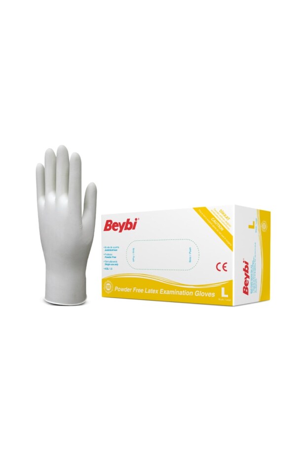 Powder-Free Latex Examination Gloves Large Pack of 100