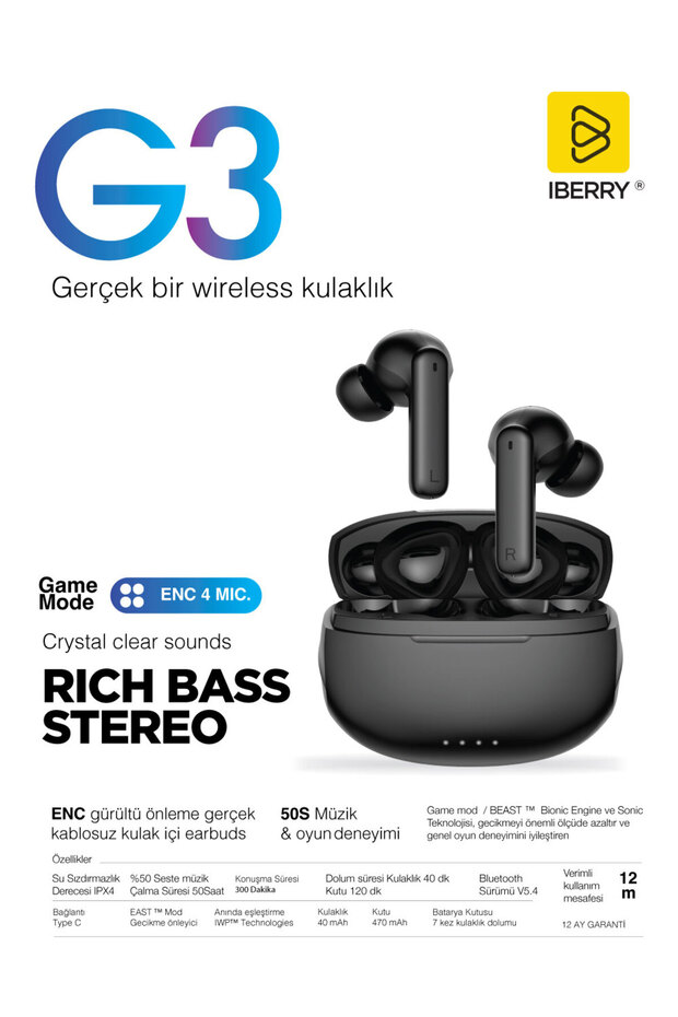IBERRY G3 TRUE WIRELESS EARBUDS