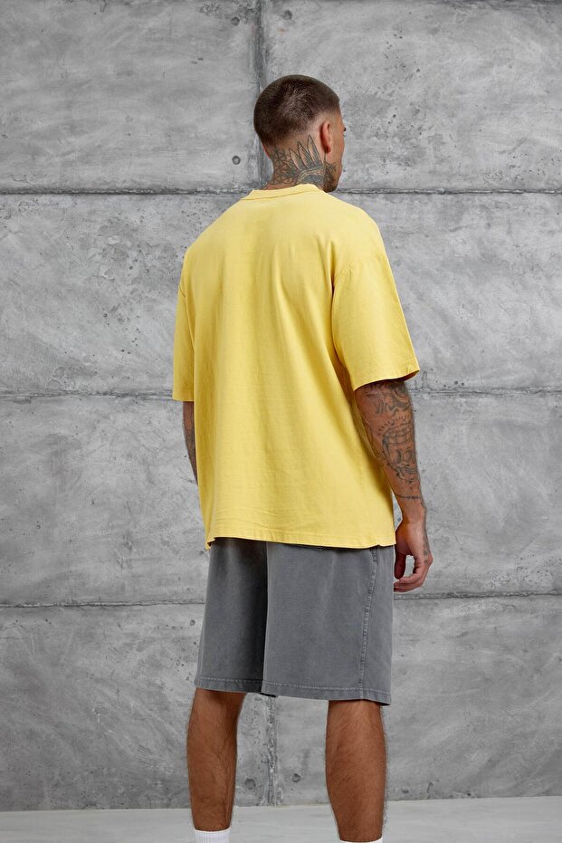 Yellow Basic Oversize Tshirt - 3