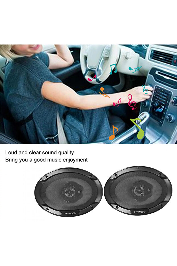 Kenwood 6x9" 3-Way Car Speaker, 400W Peak Power, 45W RMS, 2 Pcs Coaxial Flush Mount - 7