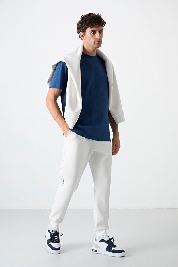 Ekru Bağcıklı Dar Paça Erkek Eşofman Alt - 84999 - 7