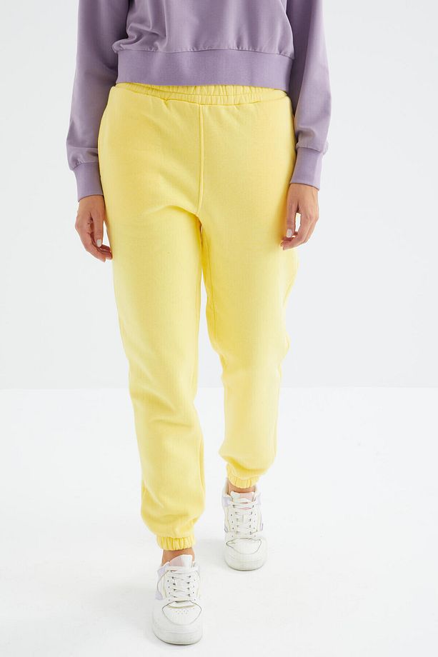 Limon Yüksek Bel Rahat Form Basic Jogger Kadın Eşofman Alt - 94624 - 5