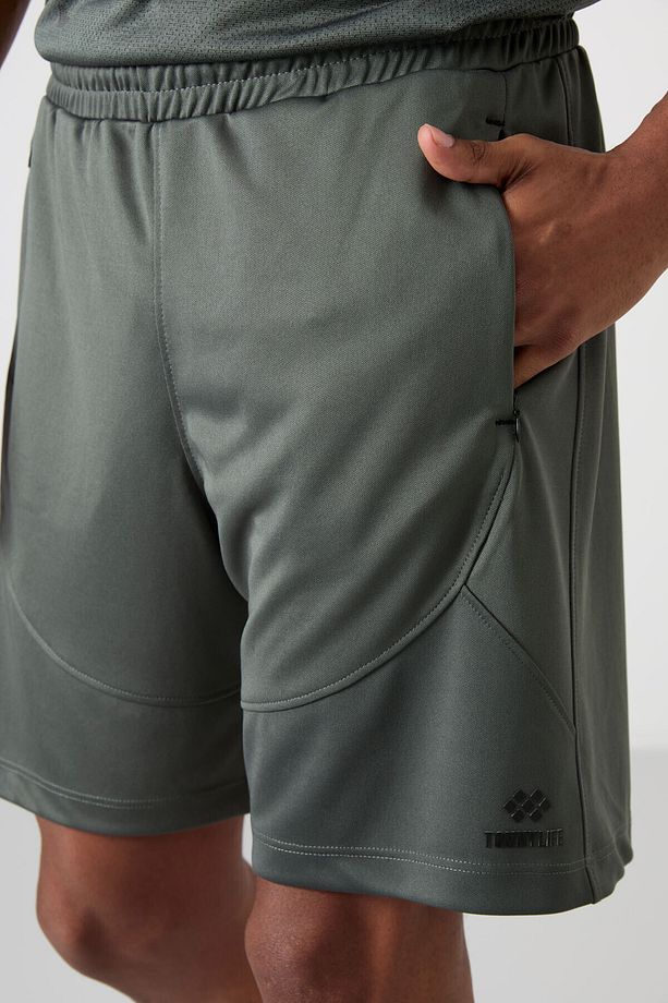 Haki Kalın Yumuşak Comfort Fit Erkek Şort - 81271 - 4