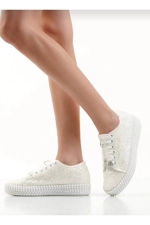 İNCİLİ SİMLİ İSME ÖZEL KADIN SNEAKER AYAKKABI- 4059 - 5