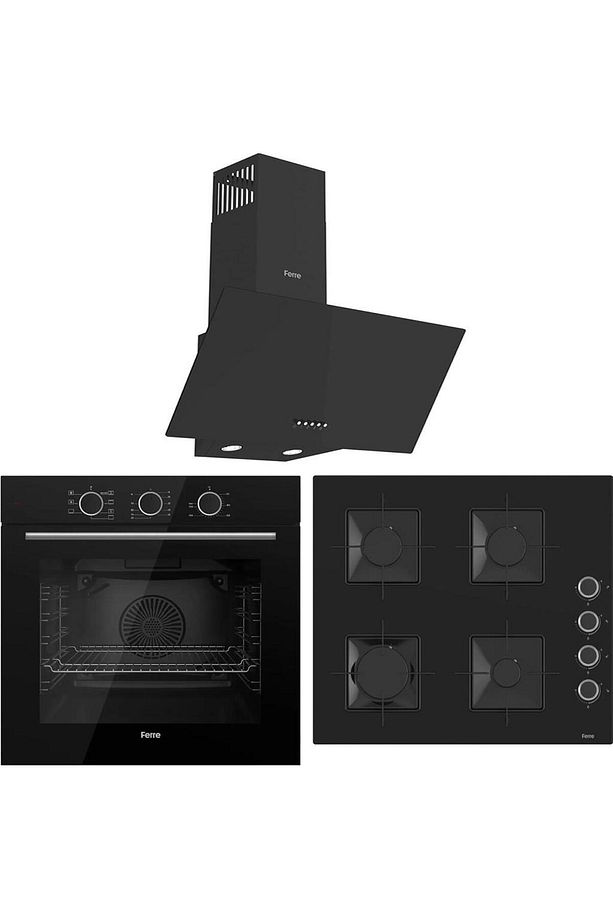Fryart Qxe62cs-ss205-d086 Turbo Ankastre Set - Siyah - 1